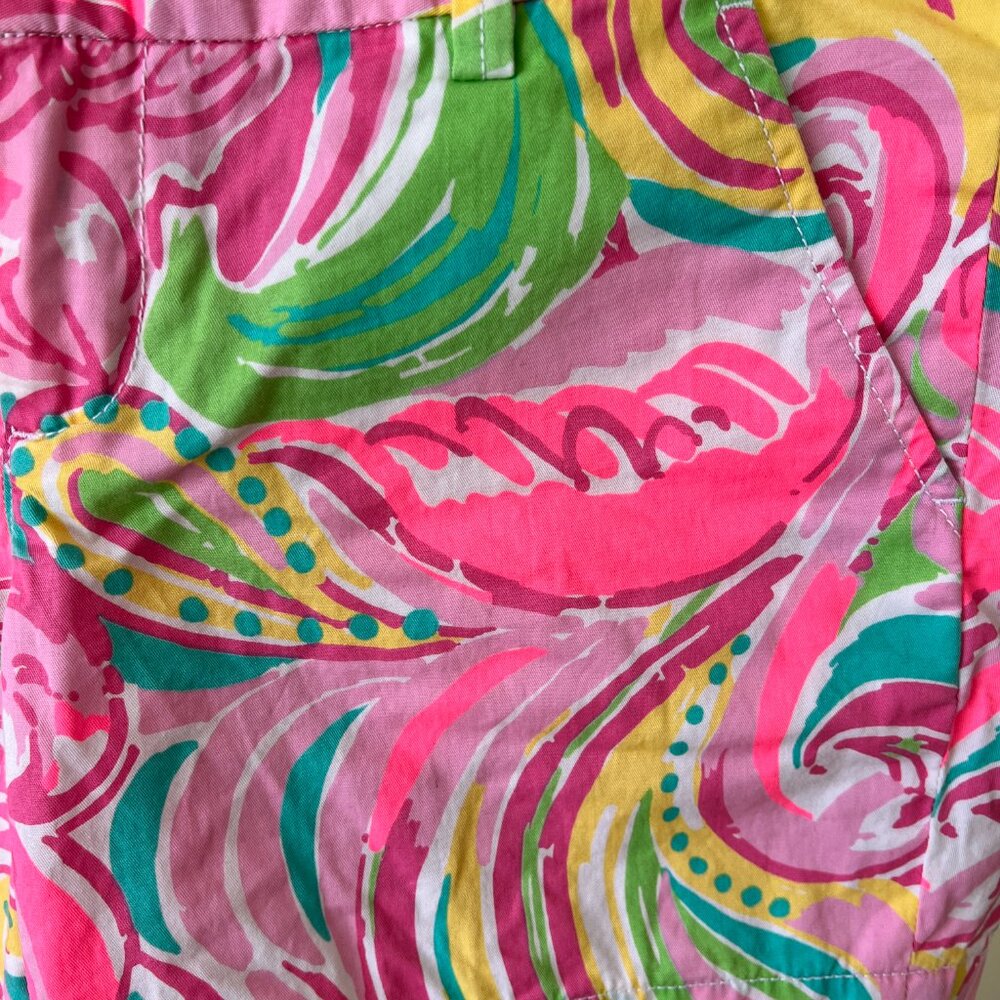 Lilly Pultizer Multicolored Psychedelic Shorts Green Pink Yellow Blue - Picture 2 of 4